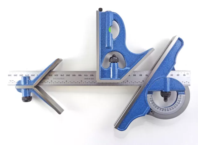 Blem Cosmetic Second Combination Machinist Square PEC 12" 300 mm Metric E/M 4 pc