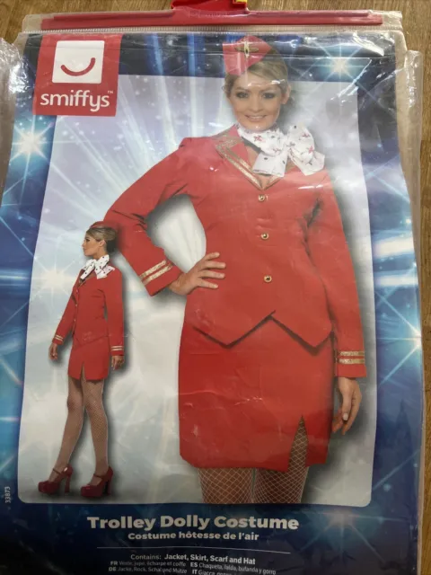 Ladies Air Hostess Plane Cabin Crew Stewardess Uniform Fancy Dress Hen Costume