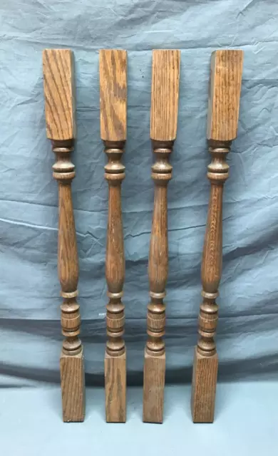 Set 4 NOS Antique Turned Chestnut Wood 2x30 Hardwood Spindles Old VTG 465-23B