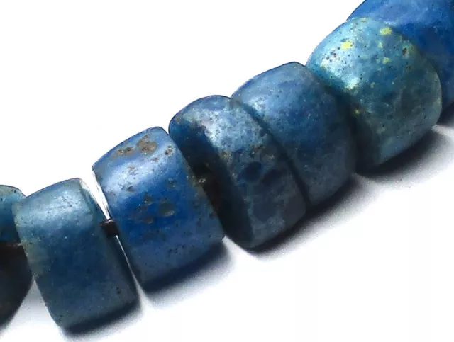 27 Rare Amazing Old Well Worn Graduated Aqua Venetian Diskantique Beads