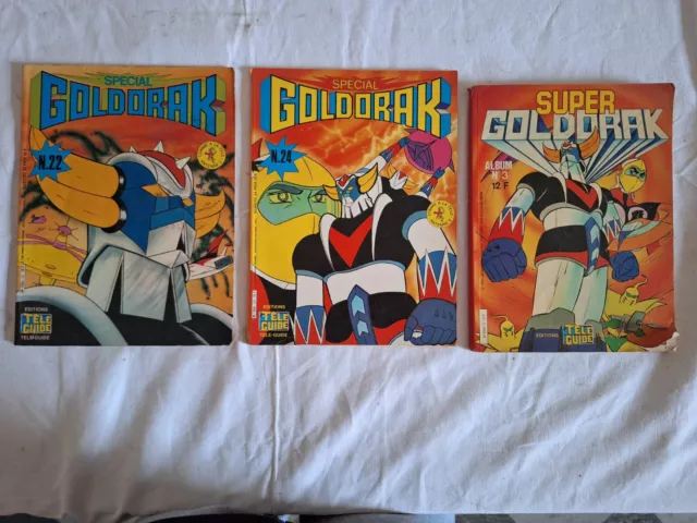 3 bandes dessinées BD GOLDORAK ANNEES 70 Edition Télé guide