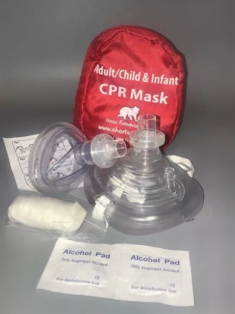 CPR mask in Soft case w/Gloves - Adult/Child and Separate Mask for Infants