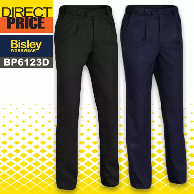 Bisley Mens Workwear Trouser BP6123D  Navy/Black Easy-fit Coin Pocket YKK Zip