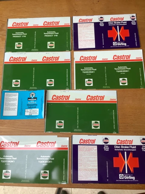 Vintage lockheed and Castrol unumade oil brake fluid cans