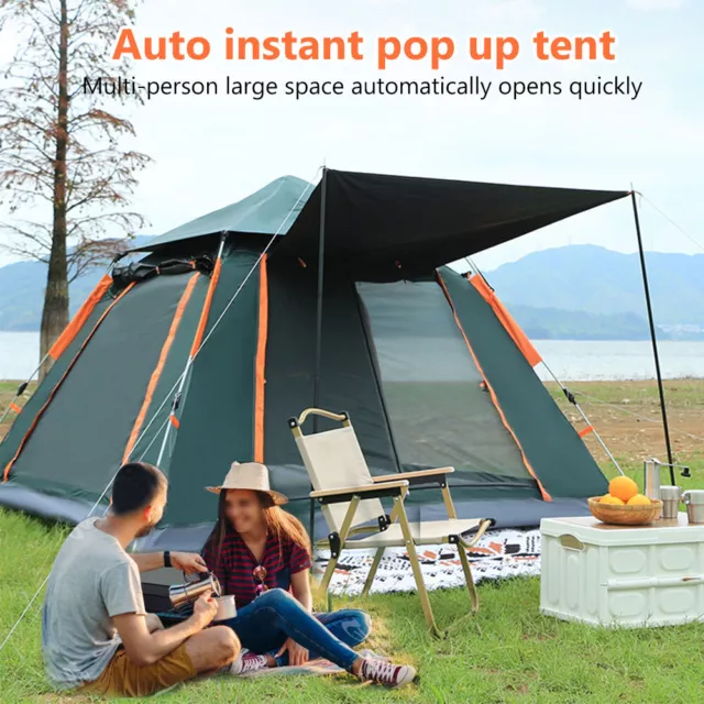 Instant Camping Tent 5 Person Auto Pop up Family Hiking Dome Waterproof Shelter 2