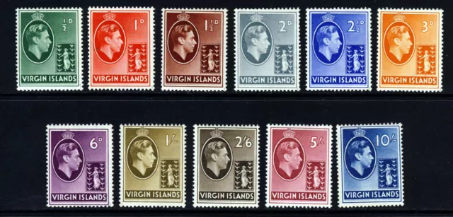 VIRGIN ISLANDS King George VI 1938 Chalk-Surfaced Set to 10/- SG 110 to 120 MINT