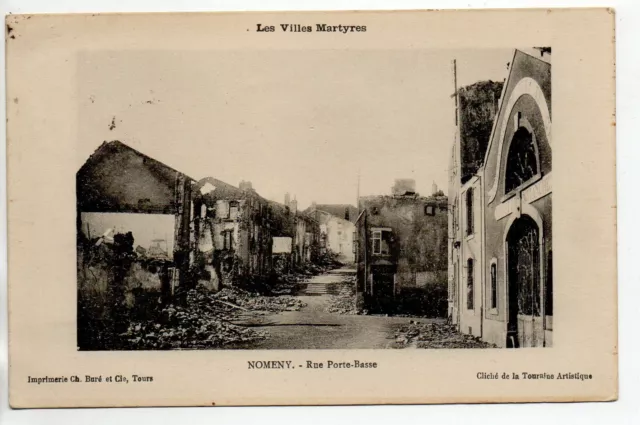 NOMENY - Meurthe and Moselle - CPA 54 - village in ruins - low door street