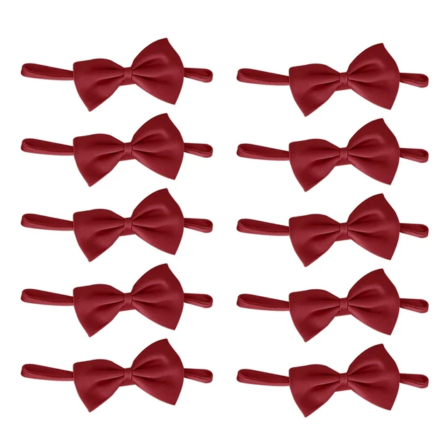 10 pezzi classici papillon pre-annodati smoking formale solido per bambini