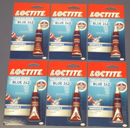 (6 Tubes) LOCTITE Nut & Bolt Threadlocker Blue 242 Gel Adhesive Glue Removable