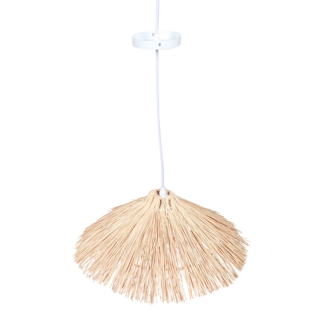 Lámpara trenzada de ratán lámpara decoración de puertas vintage pantalla de lámpara sombrero de paja