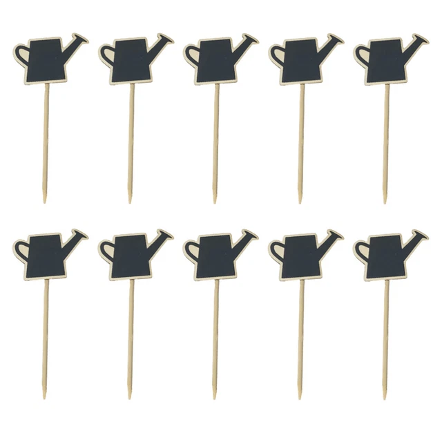 100 Étiquettes Jardin Plastique Noir Type T 10x6cm - Réutilisables, Résistantes Intempéries Avec Marqueur Inclus