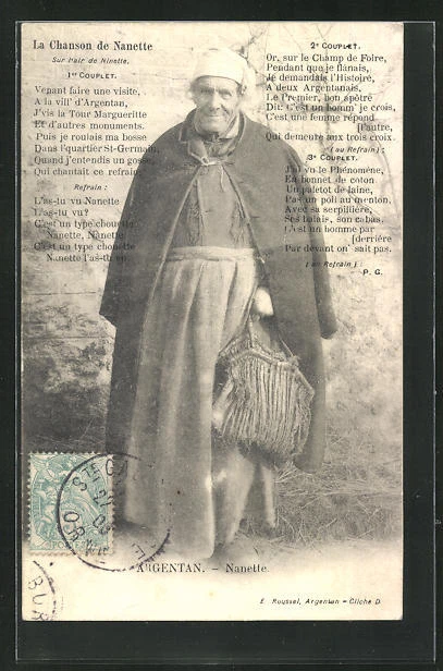 CPA Argentan, Nanette, La Chanson de Nanette 1906