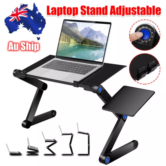 Adjustable Foldable Laptop Stand Portable Table Bed Sofa Desk Mouse Pad Tray AU