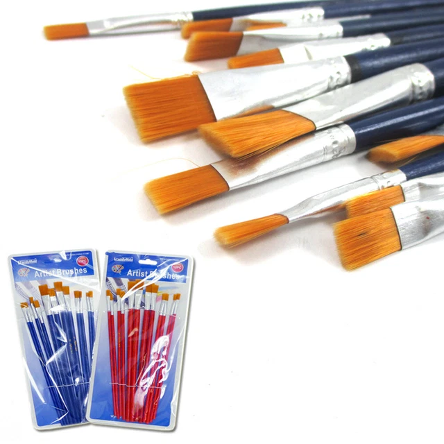 12 PC Pittura Spazzole Set Nylon Olio Acquerello Artista Acrilico Dipinto Arte
