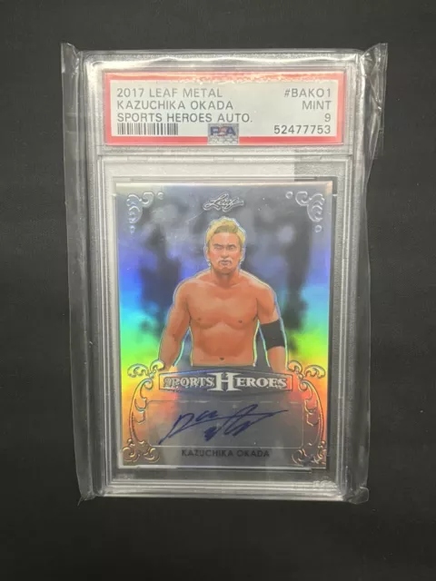 Kazuchika Okada 2017 Leaf Metal Sports Heroes PSA 9 Autograph BA-KO1