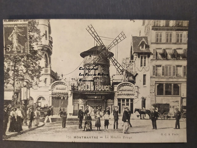 MONTMARTRE LE MOULIN ROUGE postcard repro postcard