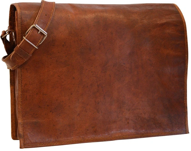 Neuf 15 " Homme Authentique Vintage Bandoulière Cuir Épaule Portable Sac