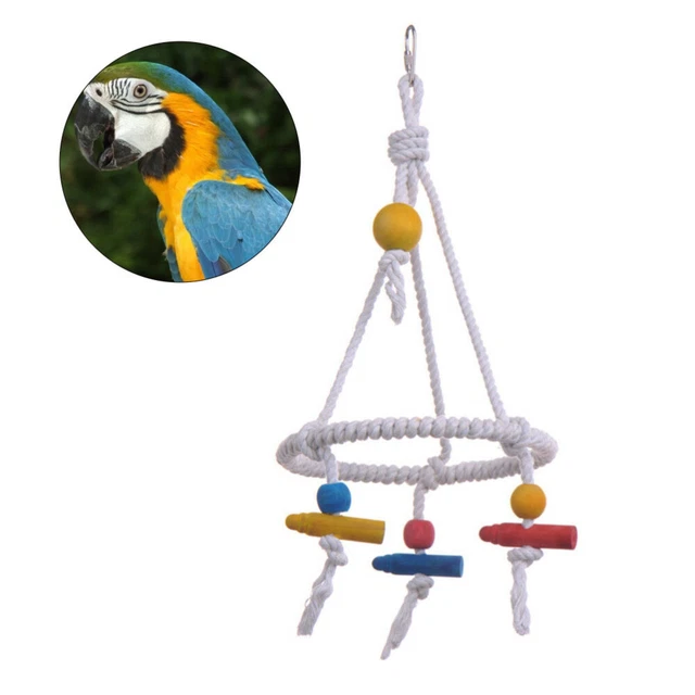 1 pieza Cuerda de Algodón Prime Colorido Swing Bird Juguete para Entrenamiento de Mascotas Loro Hogar