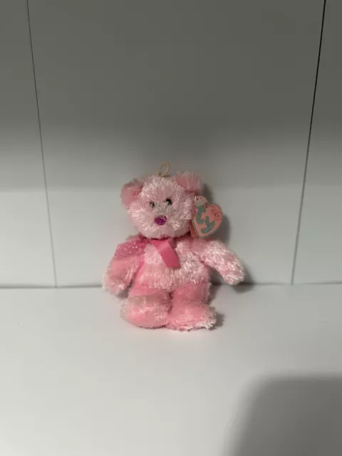 Mini Dazzler pinkys TY Beanie Babies Pink Bear Vintage Plush Soft Toy Retired