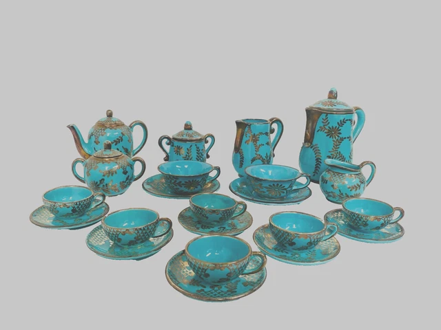 Service à Café Art Déco de Wawel Pottery, Pologne, 1960s, Set de 15 en vente sur