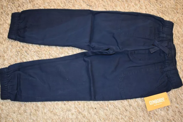 j2 NWT Boys Size 3T or 4T GYMBOREE Classic Navy Blue Pull On Jogger pants