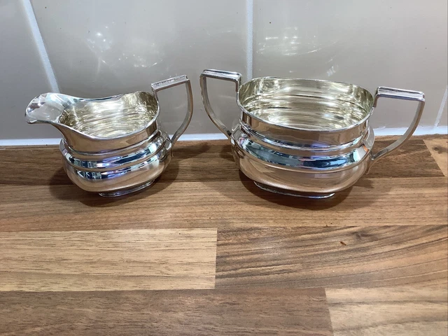 Antique Silver Sugar and Cream Set