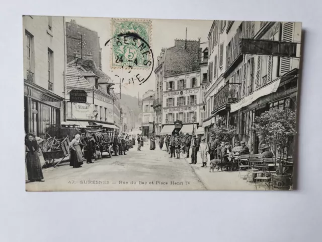 CPA 92 SURESNES - Rue du Bac and Place Henri IV