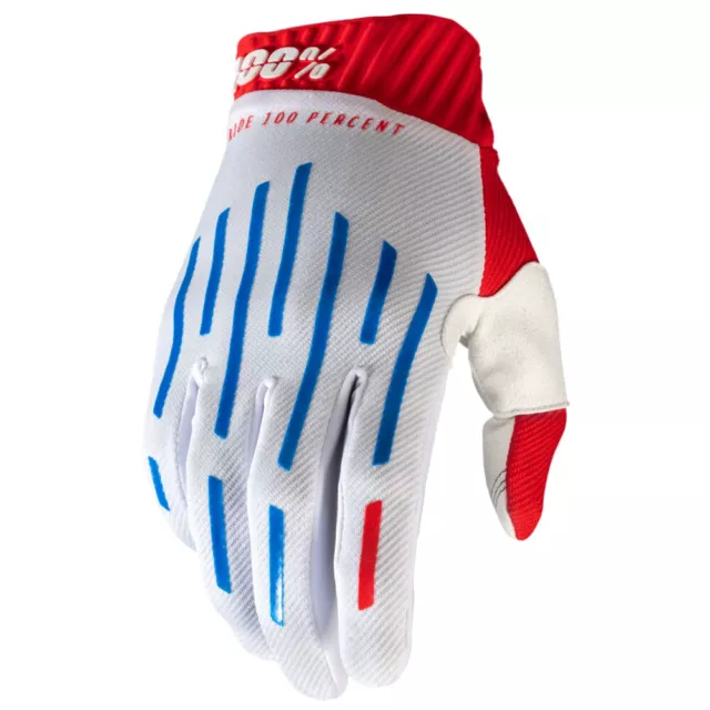 2020 100% Ridefit Motocross MX Vélo Vtt Gants - Rouge/Blanc/Bleu