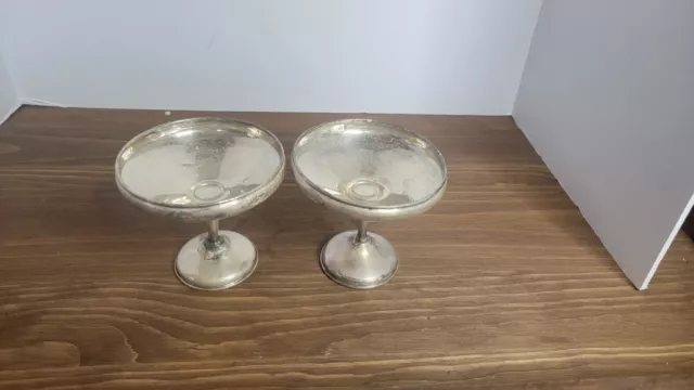 2 1930 Ariston Sterling Bon Bon Dishes 652