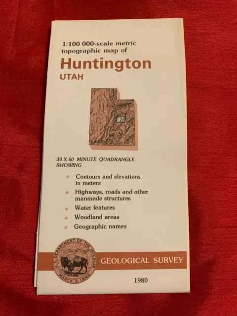 US Geological Survey Topographic Map Metric HUNTINGTON Utah 1980