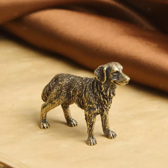 Messing-Mini-Hund-Statue, Tier-Skulptur, Figuren für Tischregal-Dekoration