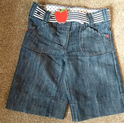 Next Girls Long Denim Shorts/Cropped Jeans and Belt, Adjustable Waist, 4 Years