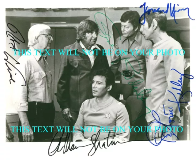 LEONARD NIMOY WILLIAM SHATNER DEFOREST KELLEY RODDENBERRY SIGNED 8x10 RPT PHOTO