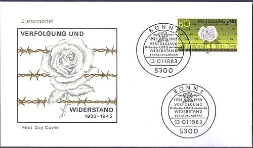 BRD 1983: Verfolgung+Widerstand! FDC Nr. 1163 mit Bonner Sonderstempeln! 21-04