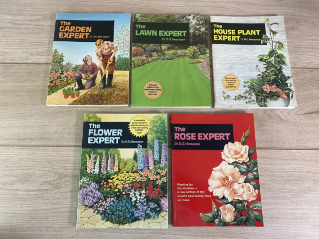 5 x Dr D. G. Hessayon Gardening Books Job Lot Garden Expert Lawn Rose Flower