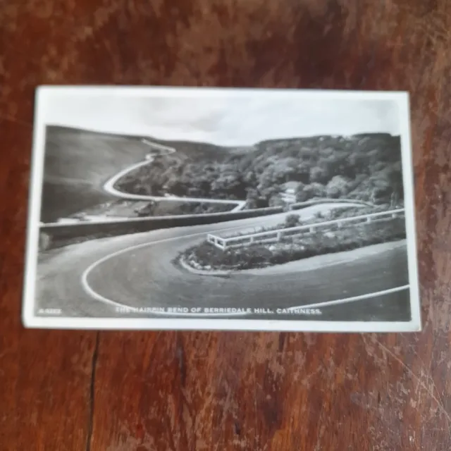Hairpin Bend at Berriedale Hill, Caithness. J. B. White RPPC A4253, Unposted.