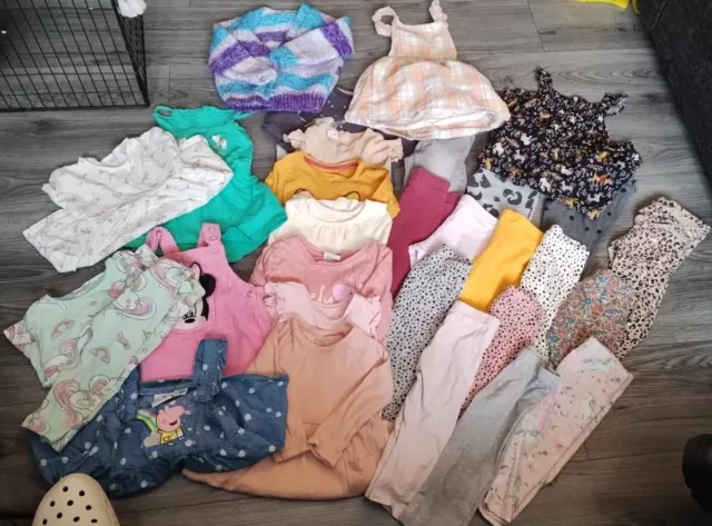 Large Baby Girl Clothes Bundle Size 12-18 Months Dresses/ Playsuits/...