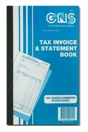 Tax Invoice & Statement Book 572 Duplicate 8x5 100LF Postage free