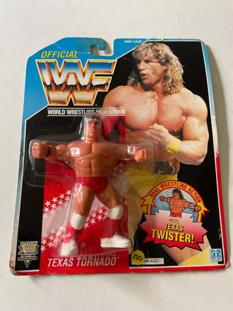 WWF World Wrestling Federation Hasbro Texas Tornado Action Figur auf MOC (B62)