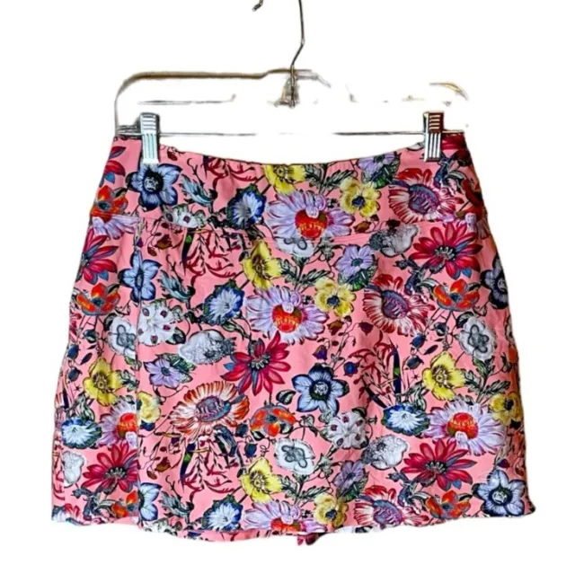 Foray Golf Skirt Pink Floral Design Shorts Underneath Pockets Skort Size Large