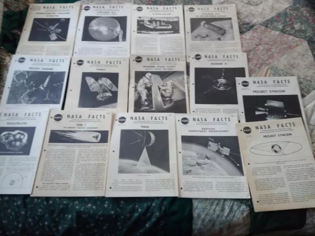 NASA Facts 1960s Lot Explorer V/Stol Ranger Nimbus Mariner Tiros Syncom Mercury