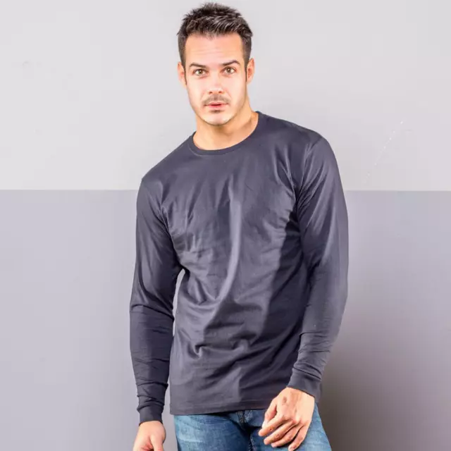 BS maglietta T-shirt MANICA LUNGA magliette LONG SLEEVE polsino UOMO cotone