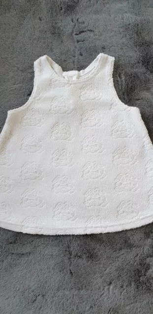 Bottes bébé fille robe blanche avec lapins en relief 3-6 mois