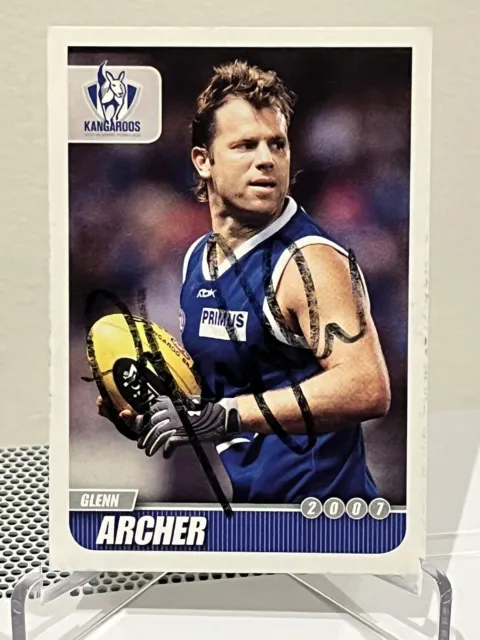 Signed Glenn Archer North Melbourne Kangaroos  2007 Herald Sun Footy Card AFL