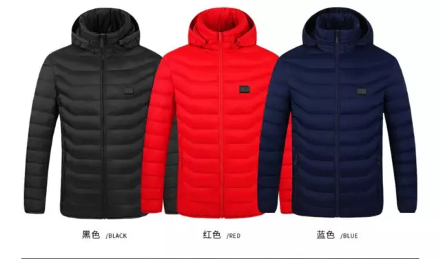 Hooded thermal clothes men  women USB Electric Heated Jacket Warm Coat