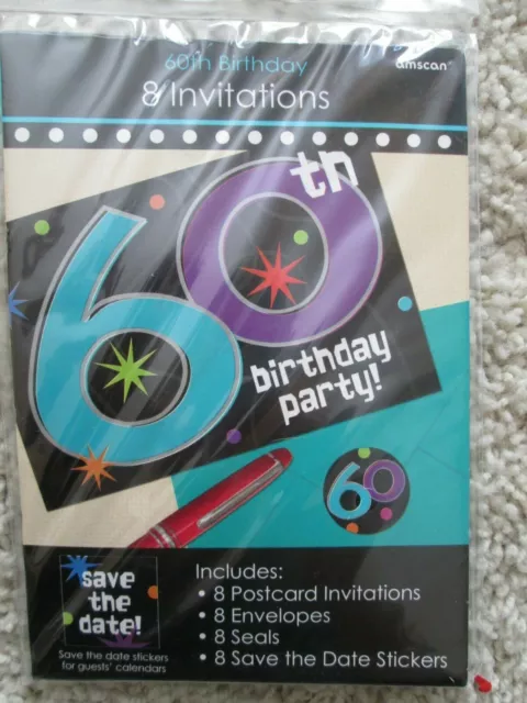 60Th Birthday The Party Continues Invitations Postcard Style With Envelopes 8