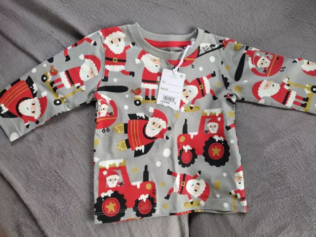 BNWT Next 6-9 months Father Christmas Santa long sleeved top Cotton