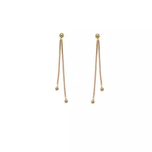 Boucles FEMME Pendante CHAINE & BOULES 1 Plaqué OR NEUF