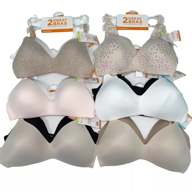 WARNERS WIREFREE BRAS T-Shirt Lined Seamless Cups Set of 2 Style 4011  Retail $60 $52.00 - PicClick
