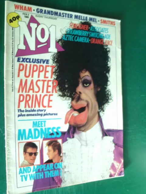 Number One NO 1 UK Music Magazine  1985 FEB 2 Issue 85 PRINCE WHAM SMITHS
